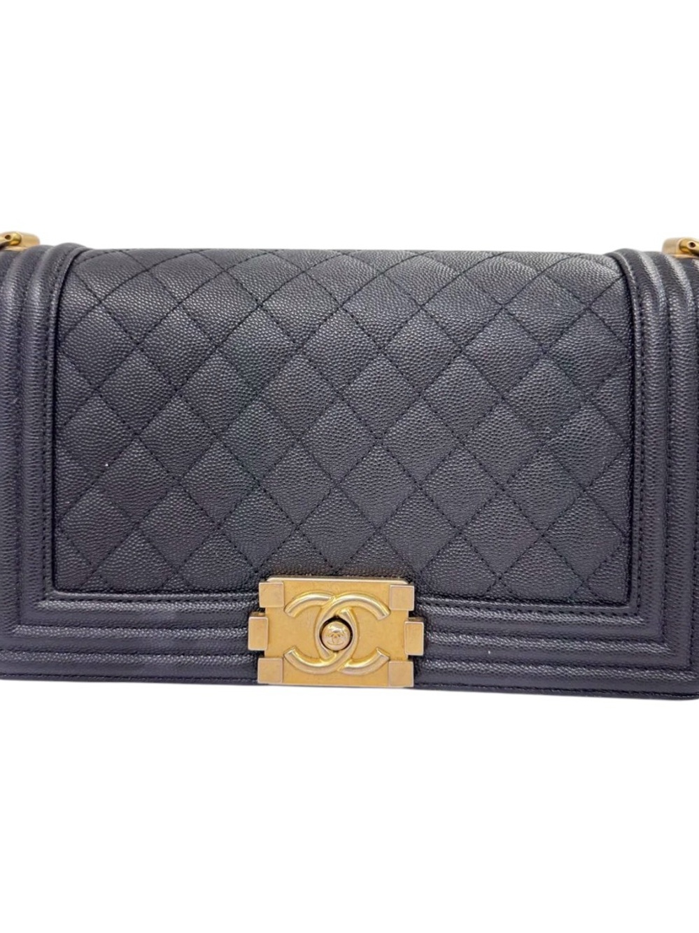 CHANEL Black Caviar Leather Quilted Boy Bag - Picture 4 of 6